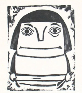 Luther - linocut by Karen Thomas copyright Karen Thomas